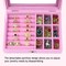 Velvet Jewelry Box Ring Holder for Women, Pink Earring Display Storage Showcase with Clear Lid, Rings Earrings Studs Holder Organizer Box Tray Case for Her Girls Mom Wife Women